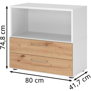 Produktbild für Kombischrank Hammerbacher FW28S2, weiß / asteiche