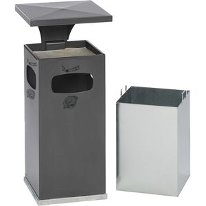 Produktbild für Aschenbecher VAR B32, 12194, antik-silber, Outdoor, mit Dach
