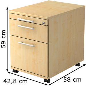 Produktbild für Rollcontainer Hammerbacher B-Serie, aus Holz, ahorn