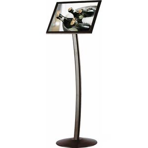 Produktbild für Infoständer Update-Displays Curved aus Aluminium, schwarz, A4