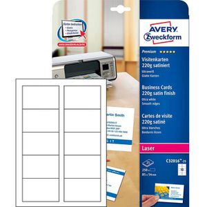 Produktbild für Visitenkarten Zweckform C32016-25 Q&amp;C, 85 x 54mm