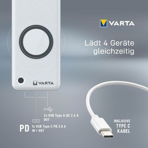 Produktbild für Powerbank Varta Wireless 57908, 15000mAh