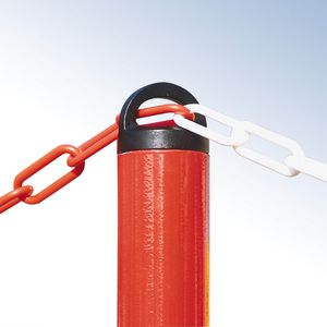 Produktbild für Absperrpfosten Moravia EXTERN, rot/weiß, aus Metall