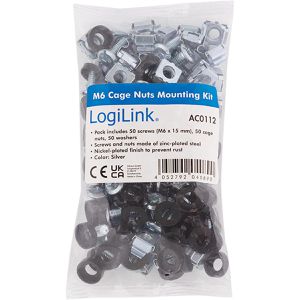 Produktbild für Käfigmuttern LogiLink AC0112, verzinkter Stahl, M6