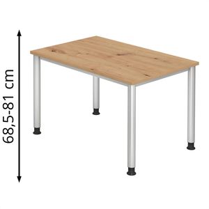 Produktbild für Schreibtisch Hammerbacher H-Serie, asteiche / silber
