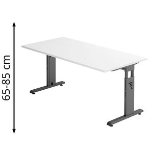 Schreibtisch Hammerbacher O-Serie, weiß / graphit