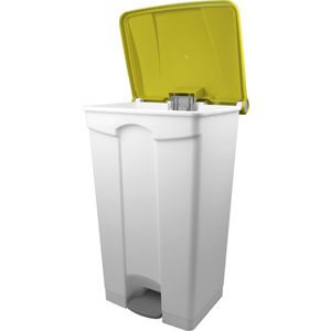 Produktbild für Mülleimer Helit H2402318, the step, weiß/gelb