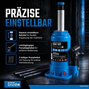 Produktbild für Stempelwagenheber Güde GSH 10T, 18042, hydraulisch