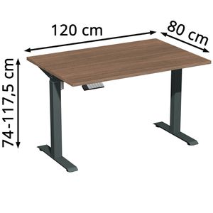 Produktbild für Schreibtisch Geramöbel Elevate Home, nussbaum / anthrazit