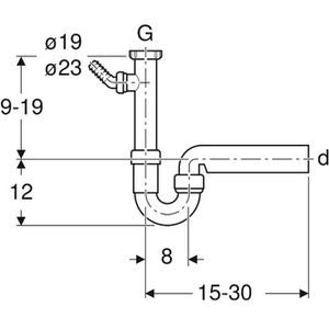 Produktbild für Siphon Geberit Röhrensiphon für Küchenspüle