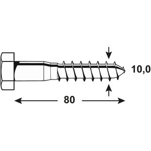 Produktbild für Holzschrauben Connex KU4521080, aus Edelstahl A2