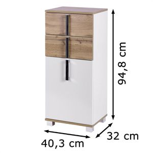 Produktbild für Badschrank Schildmeyer Luca 135869, mit 4 Füßen, weiß / eiche