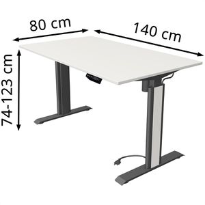 Produktbild für Schreibtisch Kerkmann Move 1 advance, weiß / anthrazit