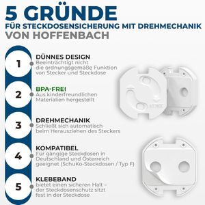 Produktbild für Steckdosenschutz Hoffenbach Kindersicherung, weiß