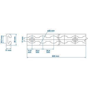 Produktbild für Airlineschiene ProPlus 342176, zum Kleben &amp; Schrauben