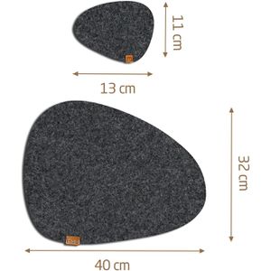 Produktbild für Platzset Miqio Stone, waschbar, aus Filz