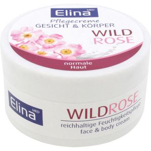 Elina-med Hautcreme Pflegecreme Wildrose, Feuchtigkeitspflege, Gesicht und Körper, 150ml