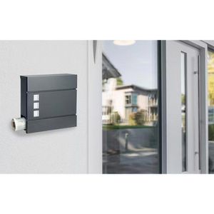 Produktbild für Briefkasten Monzana 108103, anthrazit, aus Stahl