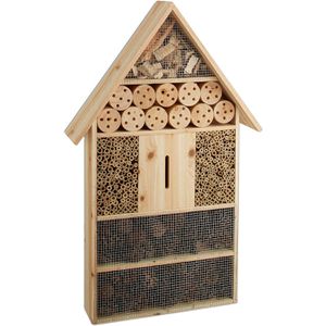 Produktbild für Insektenhotel Relaxdays mit Erdspieß, aus Holz