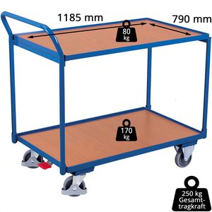 Produktbild für Tischwagen VARIOfit sw-801.500, aus Metall &amp; Holz