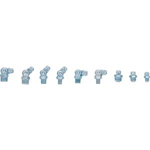 Produktbild für Schmiernippel BGS-technic 8065, gerade &amp; abgewinkelt, Set