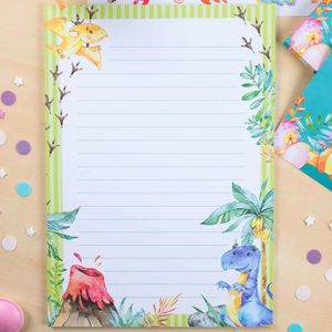 Produktbild für Briefpapier Papierdrachen Dinosaurier, A4
