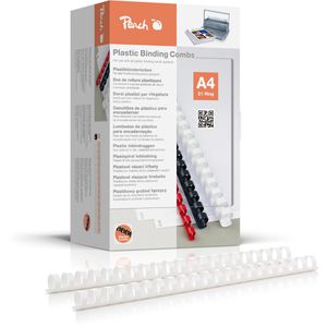 Plastikbinderücken Peach PB420-01, weiß, für A4