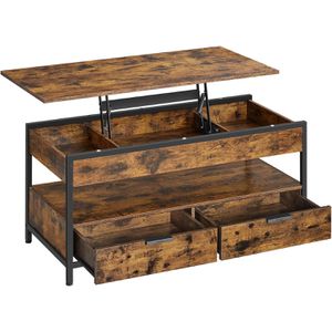 Couchtisch Vasagle LCT209K01, aus Holz / Metall, vintage braun