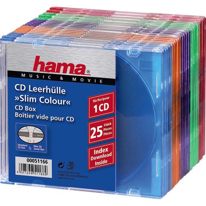 Hama 51166 CD Hüllen SlimCase farbig 25 Stück Böttcher AG