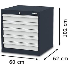 Produktbild für Schubladenschrank Simplaflex CL6H060500, Metall