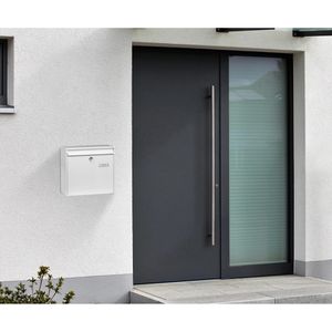 Produktbild für Briefkasten Burg-Wächter Potsdam 877 W, weiß, aus Stahl