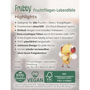 Produktbild für Fruchtfliegenfalle Frubby 6001, Lebendfalle