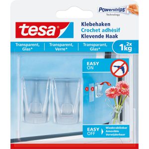 Produktbild für Klebehaken Tesa 77735, Transparent &amp; Glas