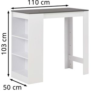 Produktbild für Bartisch vidaXL 280216, grau / weiß