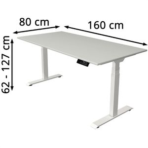 Produktbild für Schreibtisch Kerkmann Move 1 stable, lichtgrau / weiß