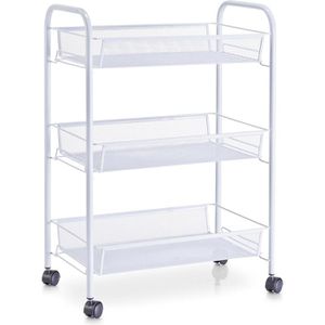 Nischenregal Zeller 17721, weiß, mit Rollen