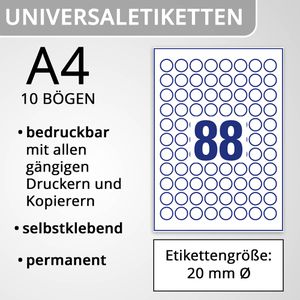 Produktbild für Universaletiketten Zweckform 6222-10, weiß