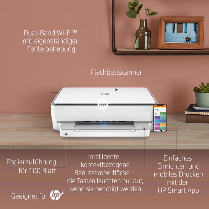 Hp Envy 6020e Aio Instant Ink Multifunktionsgerät Kopierer Scanner Tintenstrahldrucker 9899