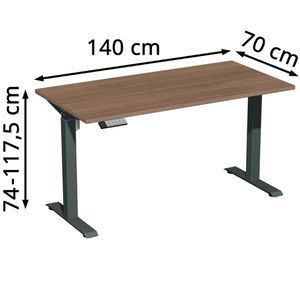 Produktbild für Schreibtisch Geramöbel Elevate Home, nussbaum / anthrazit