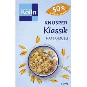 Produktbild für Müsli Kölln Knusper Klassik, 50% weniger Zucker