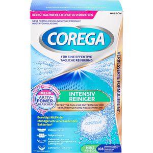 Produktbild für Gebissreiniger Corega Tabs Intensiv Reiniger, Minz Frisch