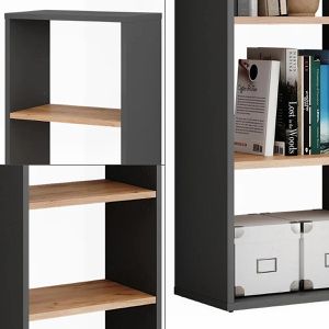 Produktbild für Bücherregal Vicco Orlando, anthrazit / eiche