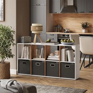 Produktbild für Bücherregal Vicco Scutum, weiß / eiche