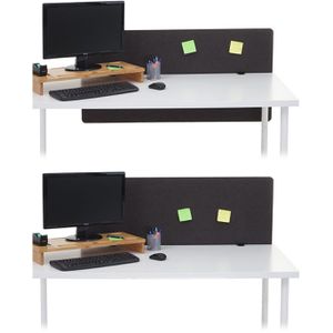 Produktbild für Tischtrennwand Mendler HWC-G75, dunkelgrau