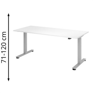 Produktbild für Schreibtisch Hammerbacher XMST 19, weiß / silber