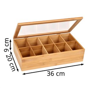 Produktbild für Teebox Gräwe 240, für Teebeutel, natur, aus Bambus