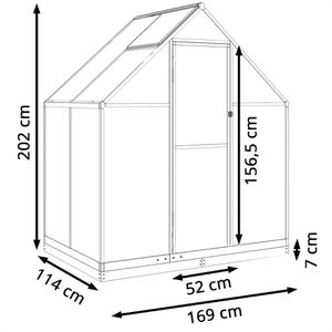 Produktbild für Gewächshaus vidaXL 4005826, 1,93 m² Fläche