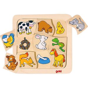 Puzzle Goki 56880, Legespiel - Wer frisst was