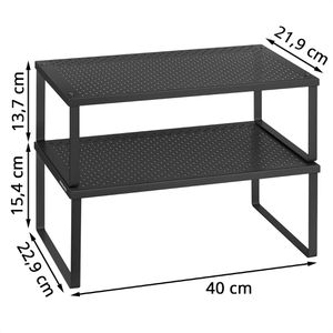 Produktbild für Küchenregal Songmics KCS401B01, schwarz, 2er Set