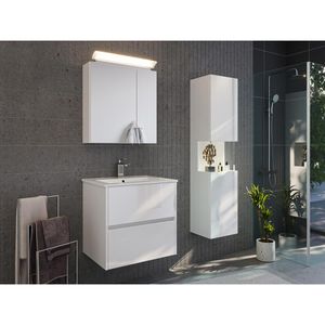 Produktbild für Badmöbel-Set Posseik Limes 60, weiß hochglanz, 3-teilig